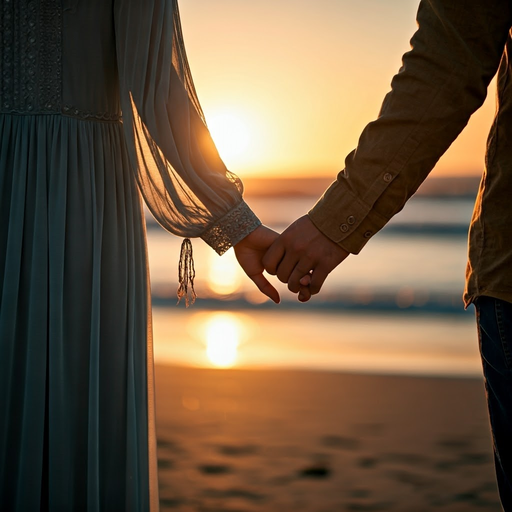 Silhouettes of Love: A Romantic Sunset on the Beach