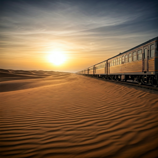 Sunset Serenade: A Train Journeys Through the Desert