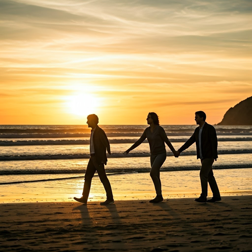 Silhouettes of Love at Sunset