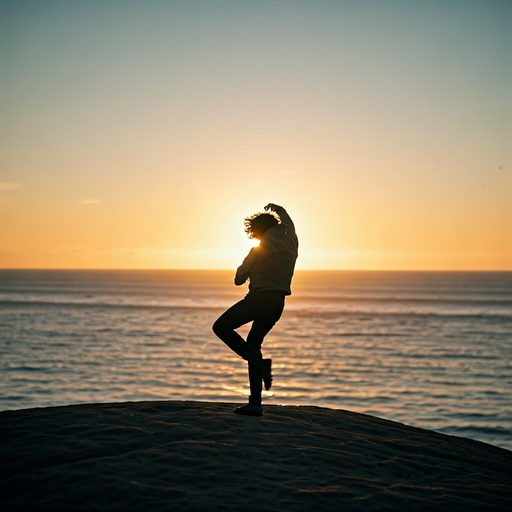 Silhouette of Joy: Dancing into the Sunset