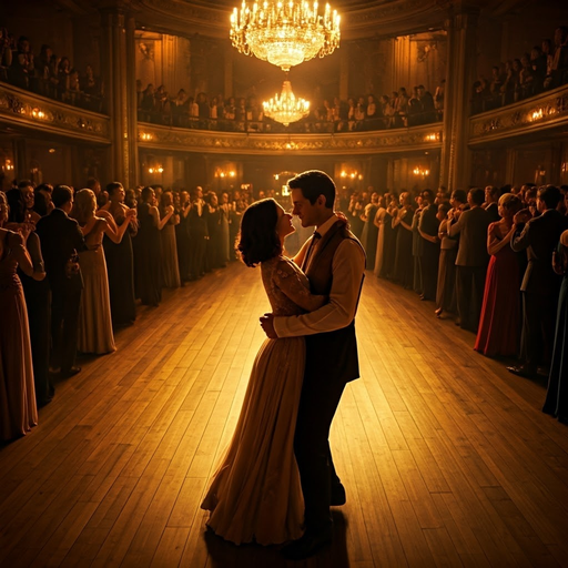 Golden Moments: A Dance of Love in the Ballroom