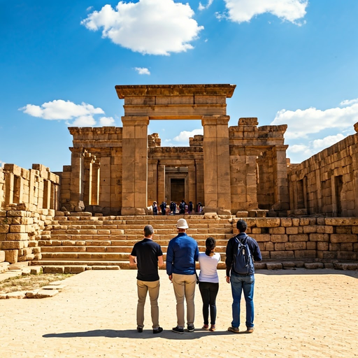 Time Travelers: Tourists Explore Ancient Ruins