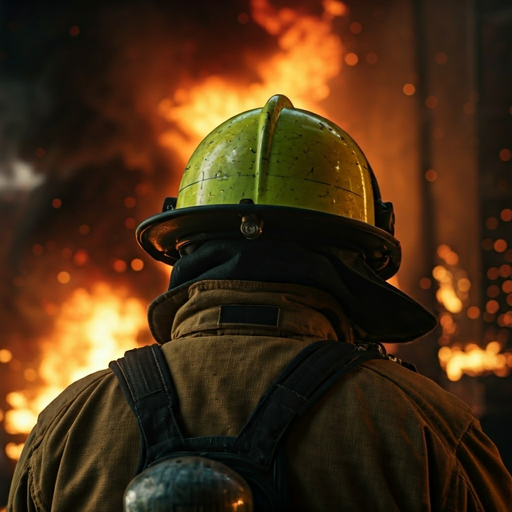 Facing the Inferno: A Firefighter’s Courage in the Blur of Flames