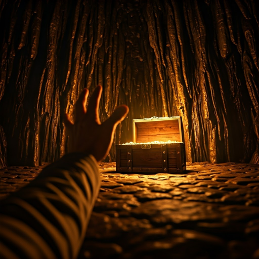 A Hand Reaches for Treasure in the Dark