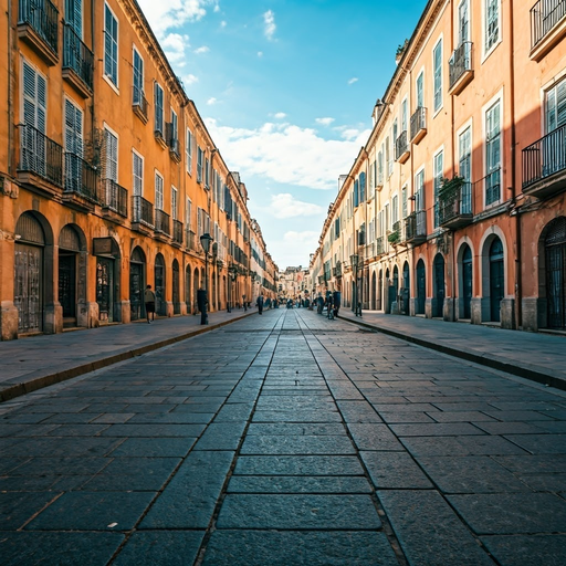 A Serene Stroll Through Time: A European Street Beckons