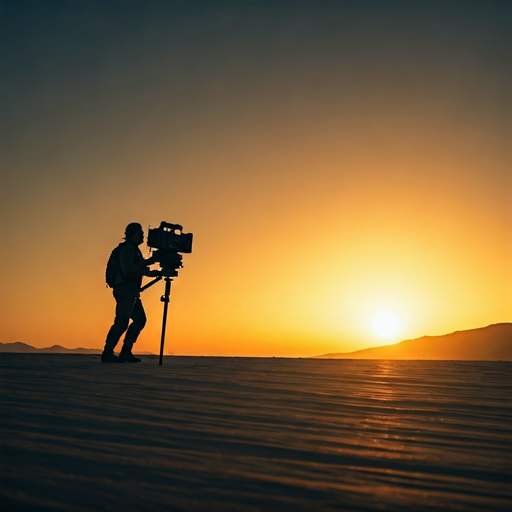 Silhouetted Against the Sunset: A Moment of Solitude in the Desert