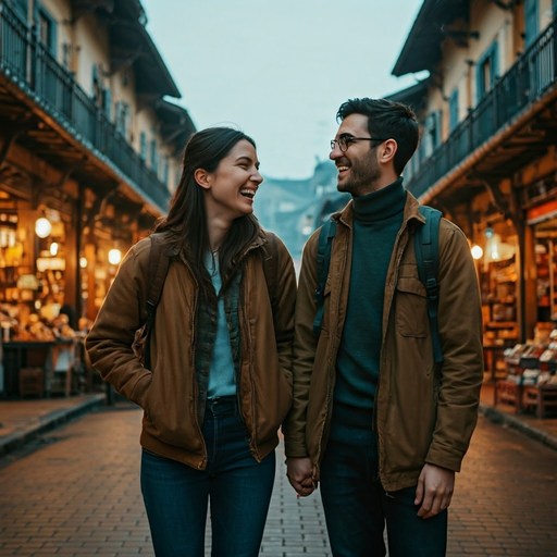 Love Blooms on a Cobblestone Street