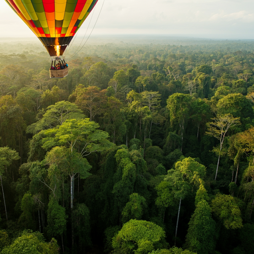 A Serene Flight Over Lush Rainforest