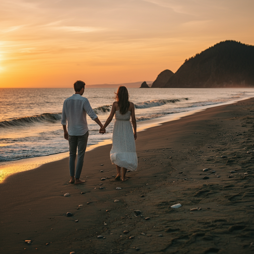 Silhouettes of Love at Sunset