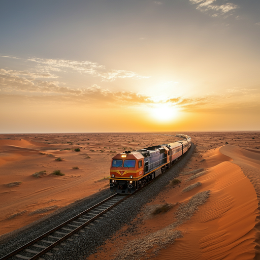 Sunset Serenade: A Train Journey Through the Desert