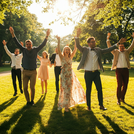 Sun-Kissed Joy: Friends Embrace the Day