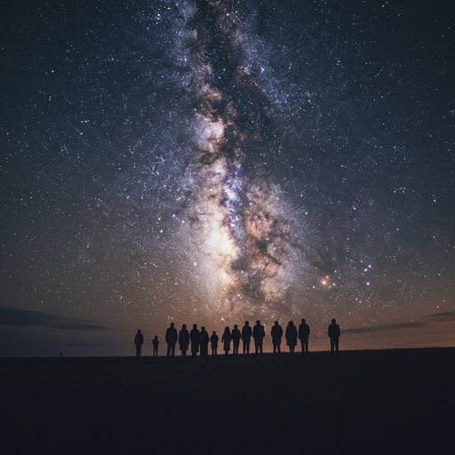 Silhouettes Against the Cosmos: Awe-Inspiring Milky Way View