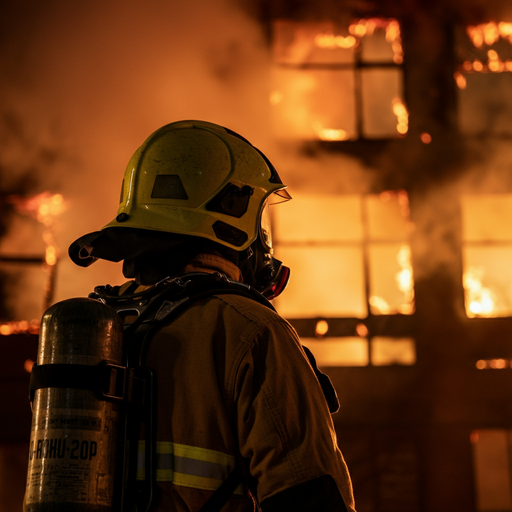 Firefighter Stands Tall Against Blazing Inferno