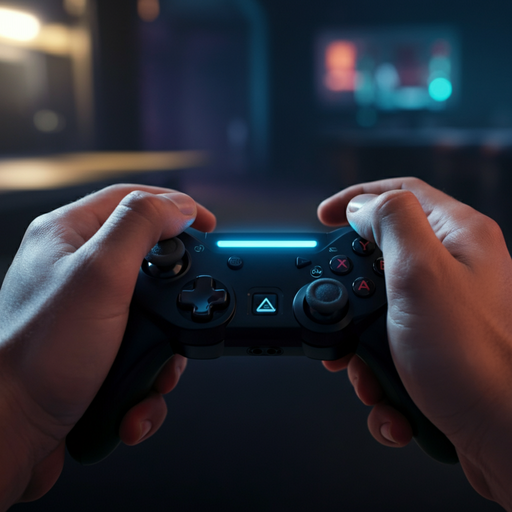 Blue Glow of Focus: A Gamer’s Intensity