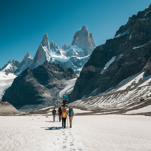 Tiny Hikers, Majestic Mountains: A Serene Adventure in the Snow