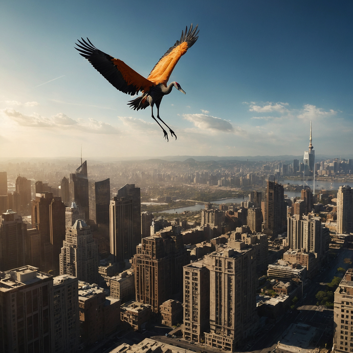 A Bird’s Eye View of Hope: Cityscape at Sunset