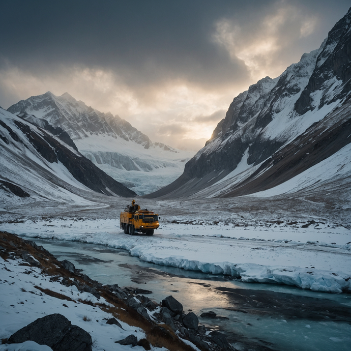 Solitude on the Snowy Road