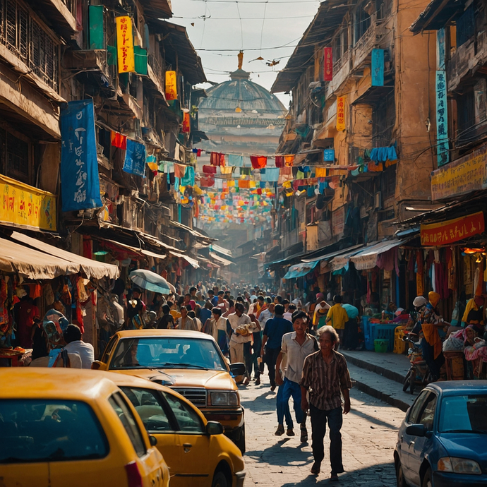 Lost in the Tapestry of a Bustling Market