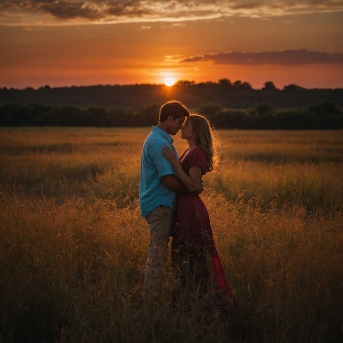 Silhouettes of Love at Sunset