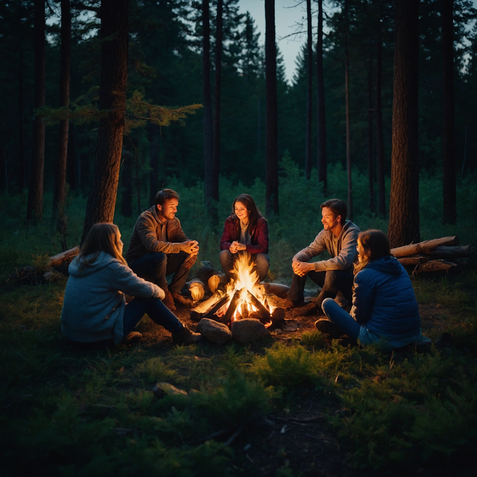 Firelight and Friendship: A Cozy Night in the Woods