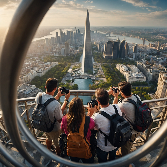 Capturing the City’s Majesty: Tourists Marvel at the Skyline