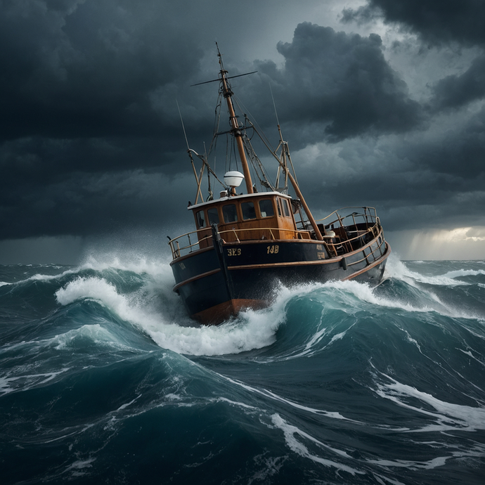 Tiny Boat, Mighty Spirit: Battling the Fury of the Storm