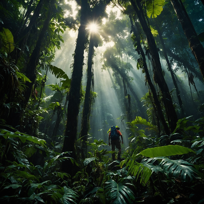 Lost in the Emerald Embrace: A Journey Through Sun-Dappled Jungle