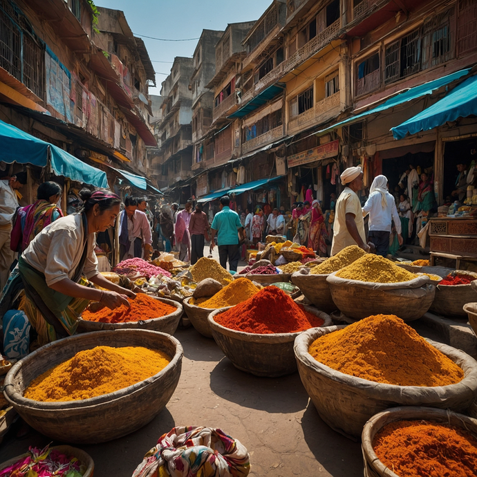 A Symphony of Spices: Capturing the Vibrant Energy of an Indian Market