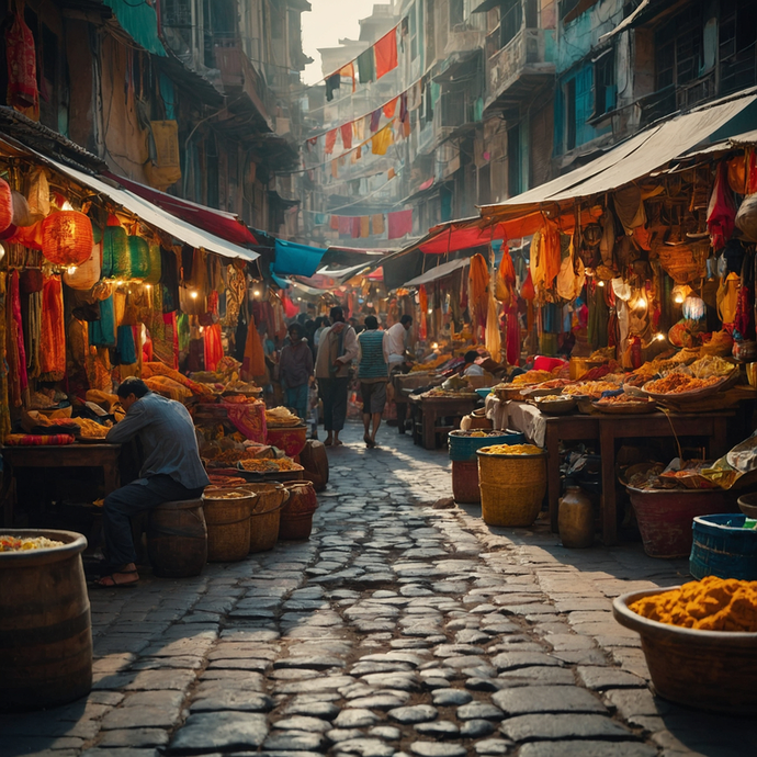 Lost in the Labyrinth of Colors: A Vibrant Indian Market