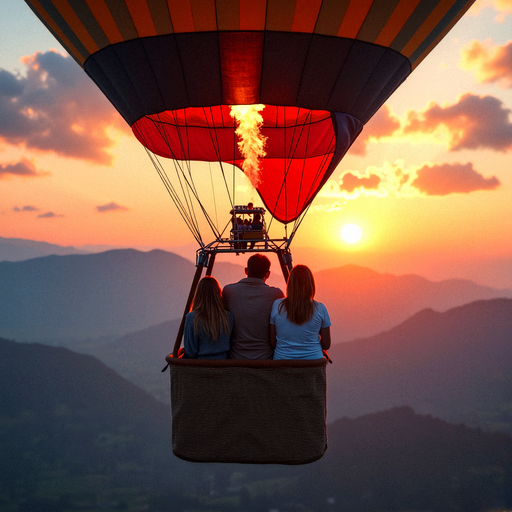 Silhouettes of Adventure: A Hot Air Balloon Ride at Sunset