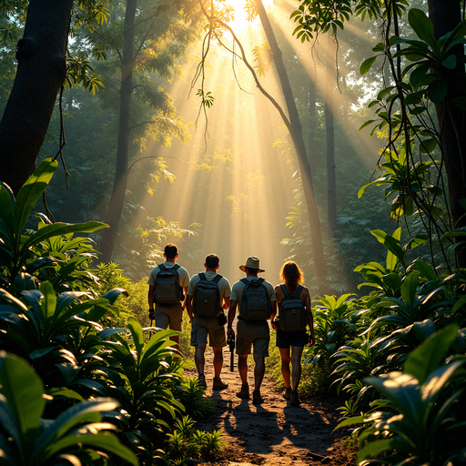 Sun-Kissed Adventure: Hikers Embark on a Serene Journey