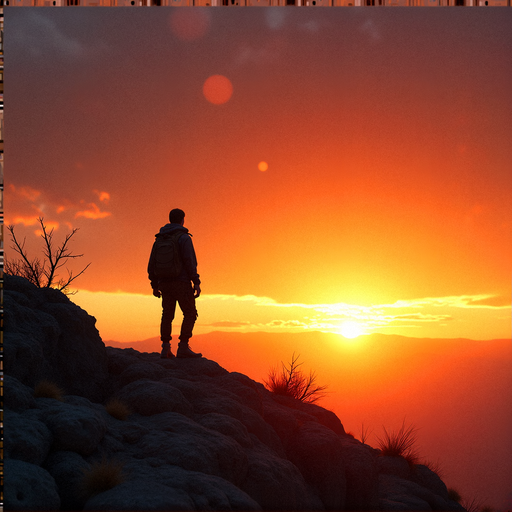 Silhouetted Against the Sunset: A Moment of Solitude and Awe