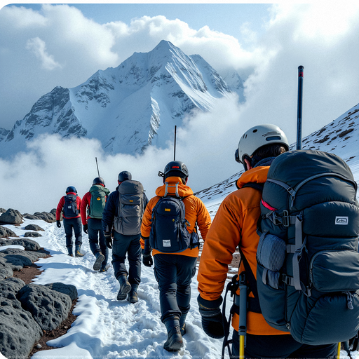 Conquering the Summit: Hikers Embrace the Majestic Mountain