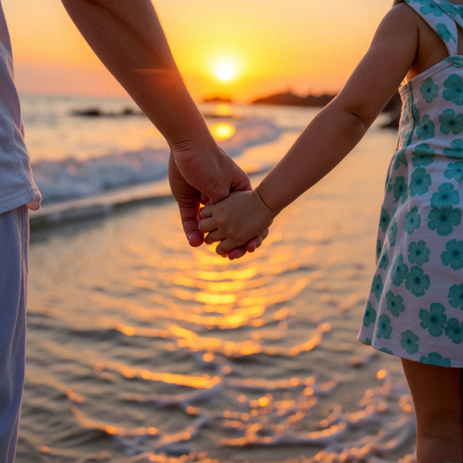 Sunset Stroll: A Tender Moment Captured