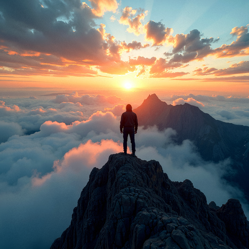 Silhouetted Against Majesty: A Moment of Solitude at Sunset