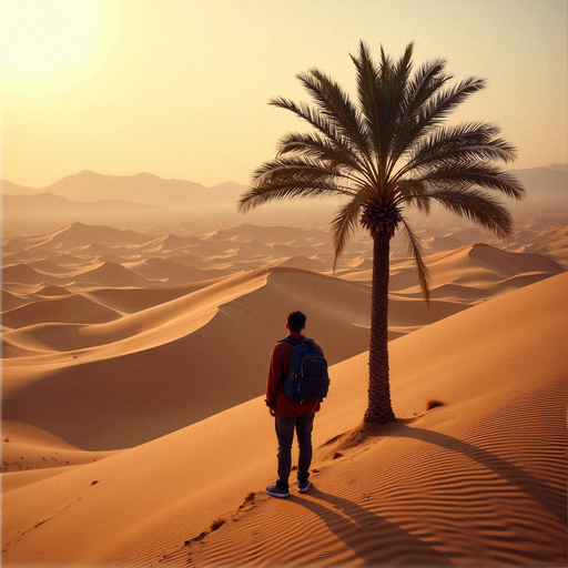 Lost in the Desert’s Embrace: A Moment of Tranquility