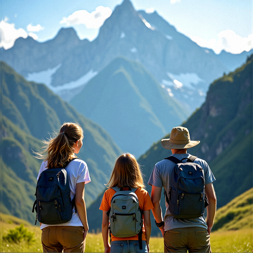 A Family’s Moment of Awe Before Majestic Mountains