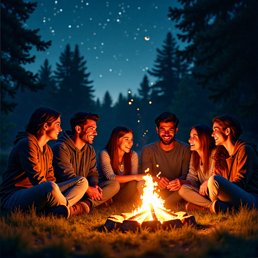 Campfire Tales Under a Starry Sky