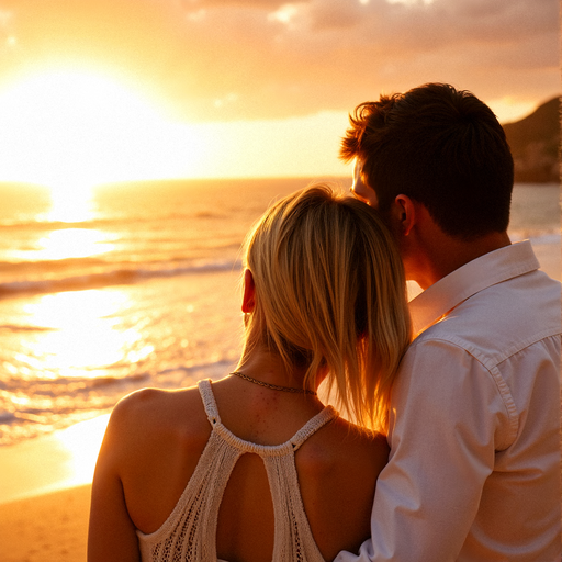 Silhouettes of Love at Sunset