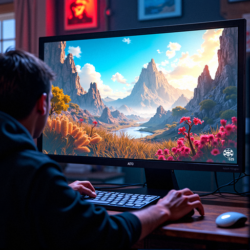 Tranquility at Sunset: A Mountain Vista on Your Desktop