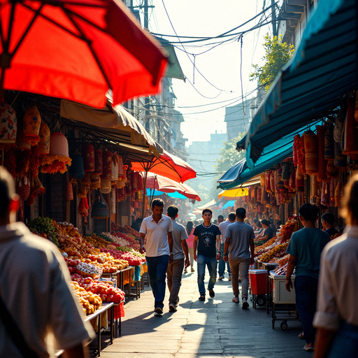 Immerse Yourself in the Vibrant Energy of an Asian Street Market