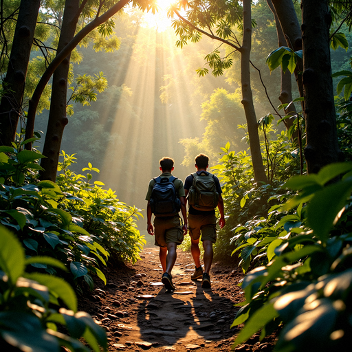 Sun-Dappled Path: A Serene Hike Through the Forest