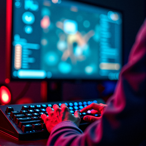 In the Zone: A Gamer’s Focus Under Neon Lights