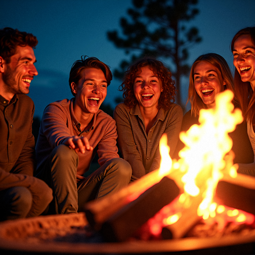 Bonfire Bliss: Friends Gather for a Night of Laughter and Warmth