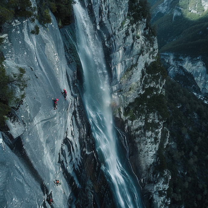 Conquering the Cascade: Climbers Brave the Majestic Waterfall