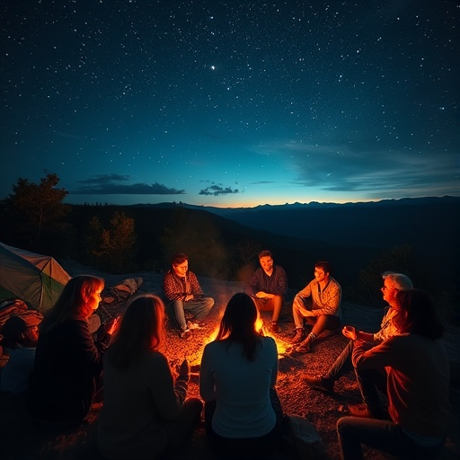 Campfire Serenity Under a Starry Sky