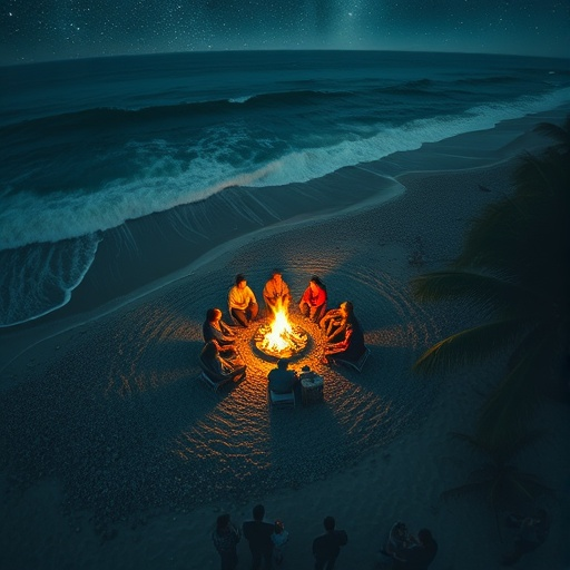 Bonfire on the Beach: A Moment of Tranquility