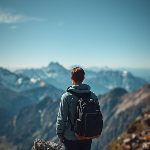 Lost in the Majesty: A Hiker Finds Solitude Amidst Misty Peaks