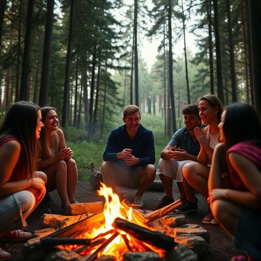 Campfire Tales: Friends, Laughter, and the Magic of Dusk