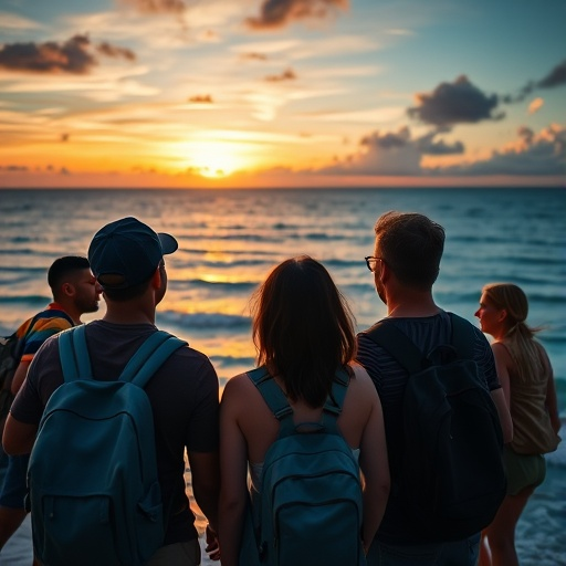 Silhouettes of Serenity: A Sunset on the Beach